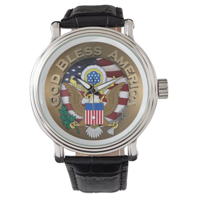 Verenigde Staten van Amerika zeehond - God zegene  Horloge (Voorkant)