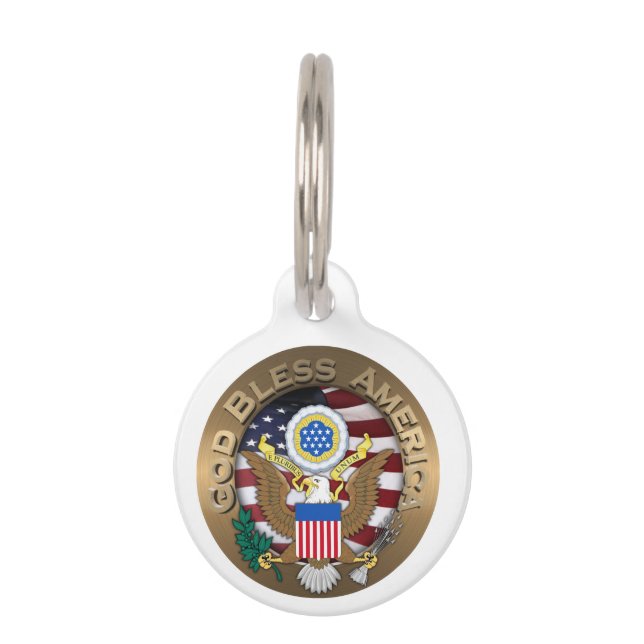 Verenigde Staten van Amerika zeehond - God zegene  Huisdierpenning (Voorkant)