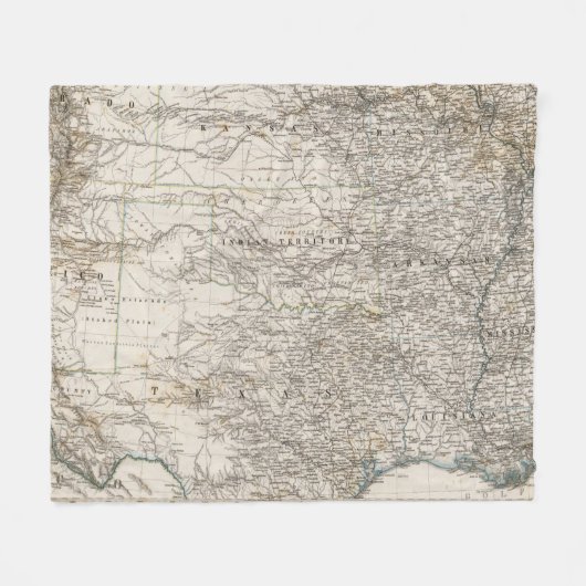 Verenigde Staten van Amerika Zuid-Indiaas Gebied Fleece Deken (Voorkant (Horizontaal))