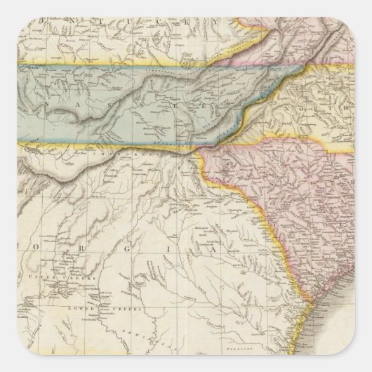 Verenigde Staten van Amerika, zuidelijk deel Vierkante Sticker (Voorkant)
