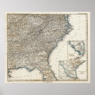 Verenigde Staten van Amerika Zuidelijke Staten Poster