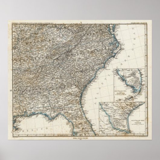 Verenigde Staten van Amerika Zuidelijke Staten Poster (Voorkant)