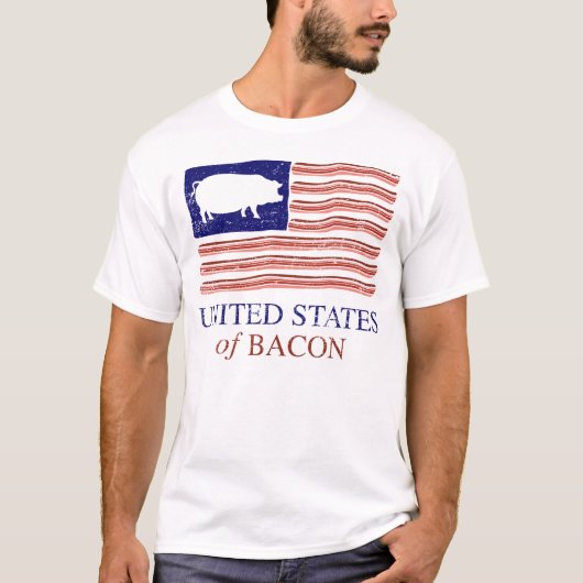 Verenigde Staten van Bacon Distress T-shirt (Voorkant)