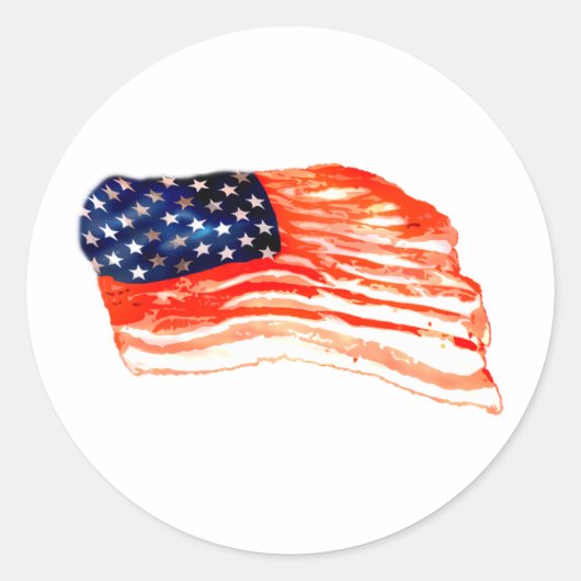 Verenigde Staten van Bacon Ronde Sticker (Voorkant)