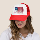 Verenigde Staten van de Aarde Vlag Hoed Trucker Pet (In situ)