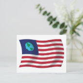 Verenigde Staten van de Aarde Vlag Postkaart (Staand voorkant)