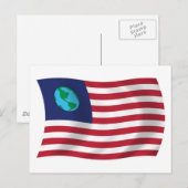 Verenigde Staten van de Aarde Vlag Postkaart (Voorkant / Achterkant)