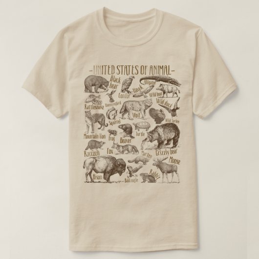 Verenigde Staten van Dieren T-shirt (Design voorkant)