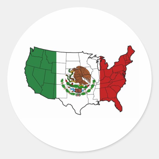 Verenigde Staten van Mexico Ronde Sticker (Voorkant)