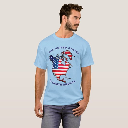 Verenigde Staten van Noord-Amerika Custom Text T-shirt (Voorkant volledig)