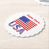 Verenigde Staten Verenigde Staten Amerika Vlag Roo Kartonnen Onderzetters (Gekanteld)