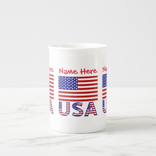 Verenigde Staten Verenigde Staten Amerika Vlag Roo Porselein Kop (Voorkant)