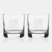 Verenigde Staten Verenigde Staten Amerika Vlag Roo Whisky Glas (Achterkant)