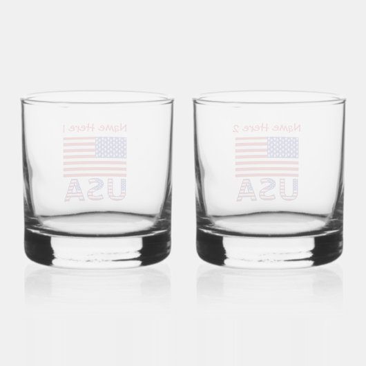 Verenigde Staten Verenigde Staten Amerika Vlag Roo Whisky Glas (Achterkant)