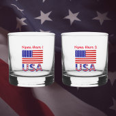 Verenigde Staten Verenigde Staten Amerika Vlag Roo Whisky Glas