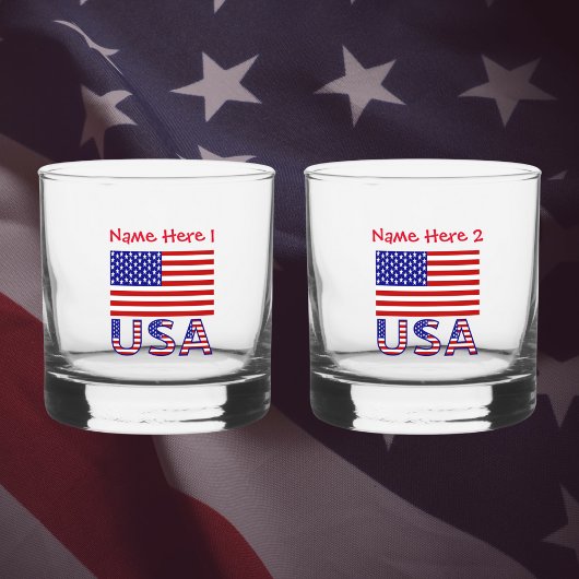 Verenigde Staten Verenigde Staten Amerika Vlag Roo Whisky Glas