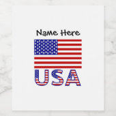 Verenigde Staten Verenigde Staten Amerikaanse vlag Wijn Etiket (Enkel label)