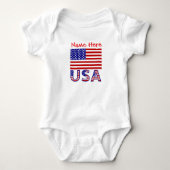 Verenigde Staten Verenigde Staten Red Personalized Romper (Voorkant)