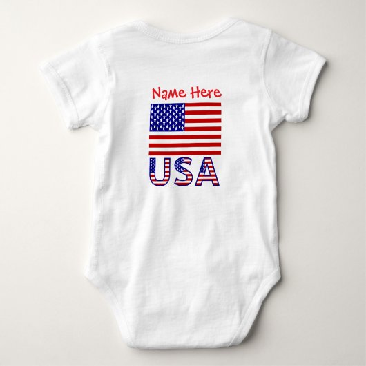 Verenigde Staten Verenigde Staten Red Personalized Romper (Achterkant)