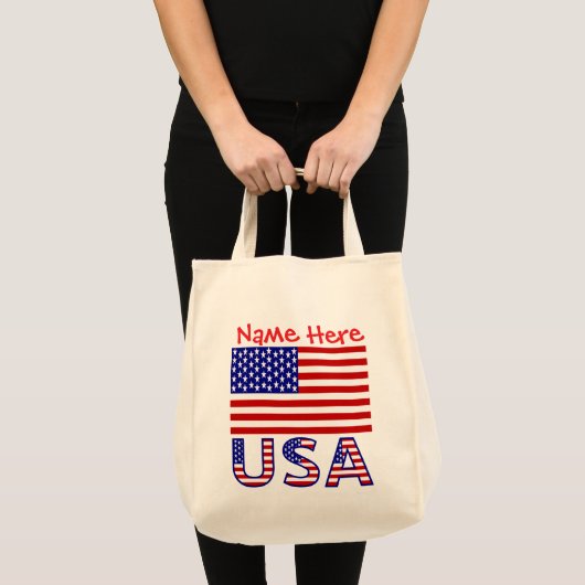 Verenigde Staten Verenigde Staten Red Personalized Tote Bag (Voorkant (product))