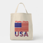 Verenigde Staten Verenigde Staten Red Personalized Tote Bag (Achterkant)