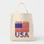 Verenigde Staten Verenigde Staten Red Personalized Tote Bag (Voorkant)