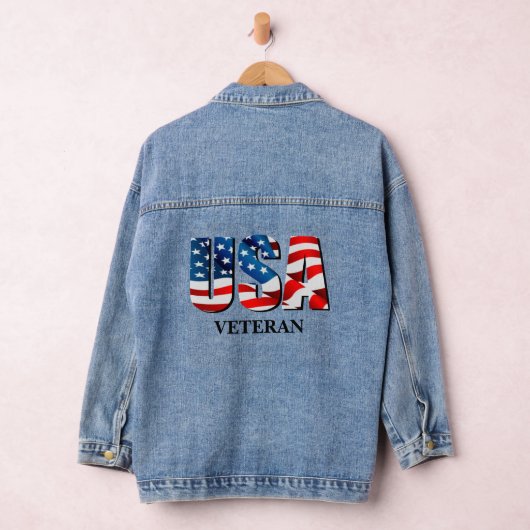 Verenigde Staten Veteraan Amerikaanse patriottisch Denim Jacket (Hangar)