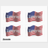 Verenigde Staten Veteran Waving Flag Rechthoekige Sticker (Vel)