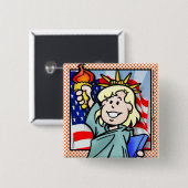 Verenigde Staten Vierkante Button 5,1 Cm (Voorkant /achterkant)