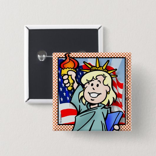Verenigde Staten Vierkante Button 5,1 Cm (Voorkant /achterkant)