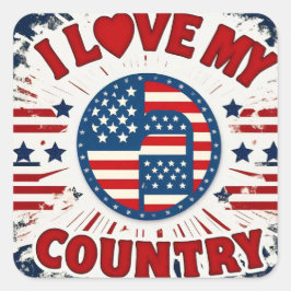 Verenigde Staten Vierkante Sticker