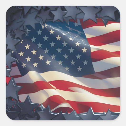 Verenigde Staten Vierkante Sticker (Voorkant)