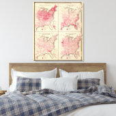 Verenigde Staten-vitaliteitskaarten Canvas Afdruk (Insitu (Slaapkamer))