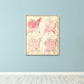 Verenigde Staten-vitaliteitskaarten Canvas Afdruk (Insitu (Houten vloer))
