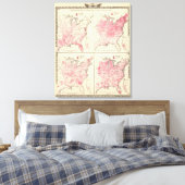 Verenigde Staten-vitaliteitskaarten Canvas Afdruk (Insitu (Slaapkamer))