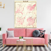 Verenigde Staten-vitaliteitskaarten Canvas Afdruk (Insitu (Woonkamer))
