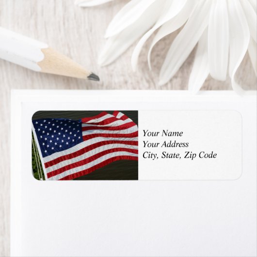 Verenigde Staten Vlag Adres Label (Insitu)