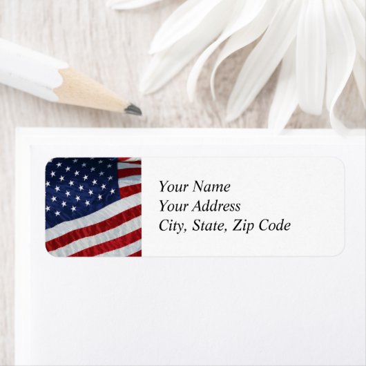 Verenigde Staten Vlag Adres Label (Insitu)