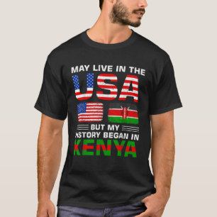 Verenigde Staten Vlag Amerika Kenia Vlag Keniaanse T-shirt