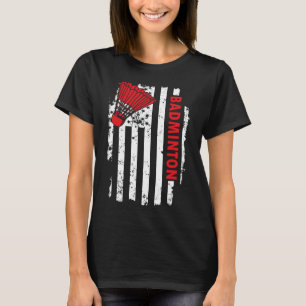 Verenigde Staten Vlag Badminton Speler T-shirt