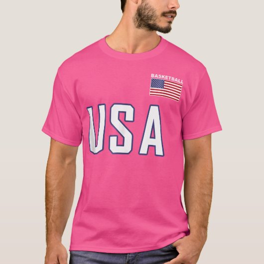 Verenigde Staten Vlag Basketbal Uitrusting Basket  T-shirt (Voorkant)