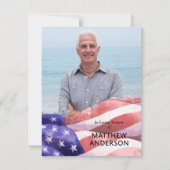 Verenigde Staten vlag begrafenis foto Bedankkaart (Voorkant)