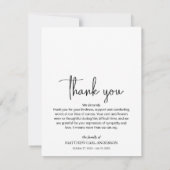 Verenigde Staten vlag begrafenis foto Bedankkaart (Achterkant)