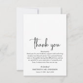 Verenigde Staten vlag begrafenis foto Bedankkaart (Achterkant)