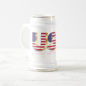 Verenigde Staten Vlag Bier Stein Bierpul (Voorkant links)