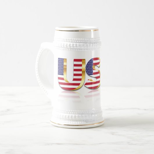 Verenigde Staten Vlag Bier Stein Bierpul (Voorkant links)