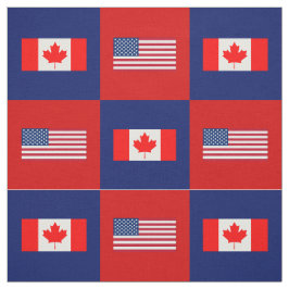 Verenigde Staten Vlag, Canada Vlag op blauw en roo Stof
