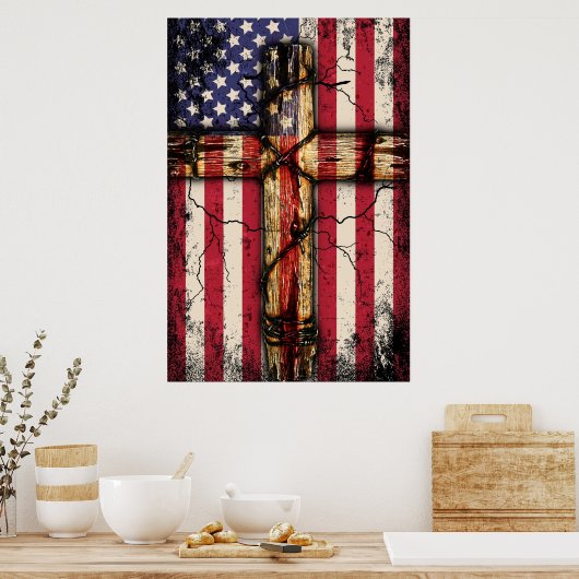  Verenigde Staten vlag Christelijk Poster (Keuken)