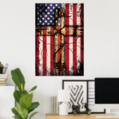  Verenigde Staten vlag Christelijk Poster (Thuiskantoor)