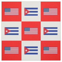 Verenigde Staten Vlag, Cuba Vlag op Wit & Rood BG Stof